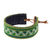 Baumwollarmband - Kreuzgenähtes Armband aus Hmong-Baumwolle in Grün