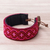 Cotton wristband bracelet, 'Hmong Helix' - Helix Motif Hmong Cotton Wristband Bracelet from Thailand