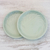 Celadon ceramic plates, 'Thai Rice' (pair) - Celadon Ceramic Plates from Thailand (Pair)
