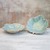 Celadon ceramic serving bowls, 'Ivy Leaves' (pair) - Leaf-Shaped Celadon Ceramic Serving Bowls (Pair)