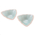 Ceramic condiment servers, 'Luxe Leaves in Green' (pair) - Triangular Celadon Green Ceramic Condiment Servers (Pair)