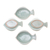 Ceramic appetizer dishes, 'Spotted Swimmers' (set of 4) - Handcrafted Celadon Ceramic Fish Appetizer Dishes (Set of 4)