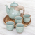 Celadon-Keramik-Teeservice, (Set für 4) - Teeservice aus Celadon-Keramik mit Elefantenmotiv (6-teilig)