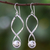 Sterling silver dangle earrings, 'Spin in the Night' - Spiral-Shaped Sterling Silver Dangle Earrings from Thailand (image 2) thumbail