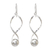 Sterling silver dangle earrings, 'Spin in the Night' - Spiral-Shaped Sterling Silver Dangle Earrings from Thailand thumbail