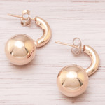 Gold plated sterling silver dangle earrings, 'Shining Ball' - Gold Plated Sterling Silver Dangle Earrings from Thailand