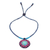 Cotton pendant necklace, 'Pink Hmong Sun Medallion' - Handcrafted Cotton Pendant Necklace in Pink from Thailand