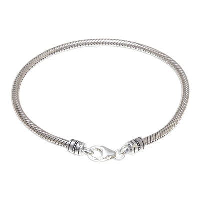 Sterling Silver Snake Chain Bracelet from Thailand - Serpentine Path ...