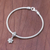 Sterling silver bracelet charm, 'Glamorous Flower' - Floral Sterling Silver Bracelet Charm from Thailand (image 2c) thumbail
