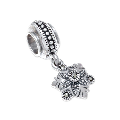 Dije de pulsera de plata esterlina - Charm de pulsera de plata esterlina floral de Tailandia