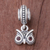 Onyx and marcasite bracelet charm, 'Owl Glamour' - Onyx and Sterling Silver Owl Bracelet Charm from Thailand