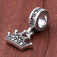 Sterling silver bracelet charm, 'The Princess'