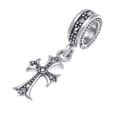 Sterling Silver Cross Bracelet Charm from Thailand