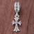 Sterling silver bracelet charm, 'Glamorous Cross' - Sterling Silver Cross Bracelet Charm from Thailand (image 2b) thumbail