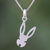 Sterling silver pendant necklace, 'Mysterious Rabbit' - Rabbit Sterling Silver Pendant Necklace from Thailand (image 2) thumbail