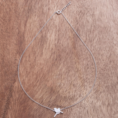 Collar colgante de plata esterlina - Collar con colgante de plata esterlina Lovebird de Tailandia