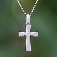Sterling silver pendant necklace, 'Profession of Faith'
