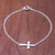 Sterling silver pendant bracelet, 'Profession of Faith' - Sterling Silver Cross Pendant Bracelet from Thailand (image 2b) thumbail