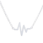 Sterling silver pendant necklace, 'Still Beating' - Sterling Silver Heartbeat Pendant Necklace from Thailand