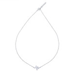 Sterling silver pendant necklace, 'Still Beating' - Sterling Silver Heartbeat Pendant Necklace from Thailand