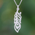 Sterling silver pendant necklace, 'Glamorous Feather' - Sterling Silver Feather Pendant Necklace from Thailand (image 2) thumbail