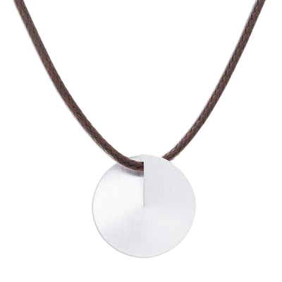 Circular Sterling Silver Pendant Necklace from Thailand