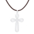 Sterling silver pendant necklace, 'Pretty Cross' - Cross-Shaped Sterling Silver Pendant Necklace from Thailand thumbail