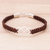 Sterling silver and leather pendant bracelet, 'Infinity Way in Brown' - Sterling Silver and Brown Leather Pendant Bracelet