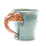 Celadon ceramic mug, 'Elephant Morning' (10 oz.) - Celadon Ceramic Elephant Mug in Green from Thailand (10 oz.)