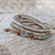 Quartz beaded wrap bracelet, 'Calm Touch' - Om-Themed Quartz Beaded Wrap Bracelet from Thailand (image 2) thumbail