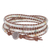 Quartz beaded wrap bracelet, 'Calm Touch' - Om-Themed Quartz Beaded Wrap Bracelet from Thailand thumbail
