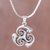 Sterling silver pendant necklace, 'Triple Spiral' - Triple Spiral Pattern Sterling Silver Pendant Necklace thumbail