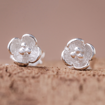 Sterling silver stud earrings, Pollinators