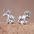 Sterling silver stud earrings, 'Moose' - Sterling Silver Moose Stud Earrings from Thailand