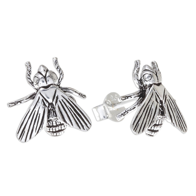 Sterling Silver Bumble Bee Stud Earrings from Thailand