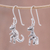 Sterling silver dangle earrings, 'Dinosaur King' - Sterling Silver T-Rex Dangle Earrings from Thailand thumbail