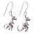 Sterling silver dangle earrings, 'Dinosaur King' - Sterling Silver T-Rex Dangle Earrings from Thailand (image 2a) thumbail