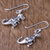 Sterling silver dangle earrings, 'Dinosaur King' - Sterling Silver T-Rex Dangle Earrings from Thailand (image 2b) thumbail