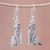 Sterling silver dangle earrings, 'Mister Cat' - Sterling Silver Cat Dangle Earrings from Thailand thumbail