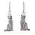 Sterling silver dangle earrings, 'Mister Cat' - Sterling Silver Cat Dangle Earrings from Thailand (image 2a) thumbail