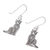 Sterling silver dangle earrings, 'Mister Cat' - Sterling Silver Cat Dangle Earrings from Thailand (image 2c) thumbail