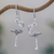 Sterling silver dangle earrings, 'Flamingo' - Sterling Silver Flamingo Dangle Earrings from Thailand thumbail