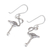 Sterling silver dangle earrings, 'Flamingo' - Sterling Silver Flamingo Dangle Earrings from Thailand (image 2c) thumbail