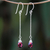 Garnet dangle earrings, 'Gala Sparkle' - Faceted Garnet Dangle Earrings from Thailand
