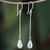 Prehnite dangle earrings, 'Gala Sparkle' - Faceted Prehnite Dangle Earrings from Thailand (image 2) thumbail