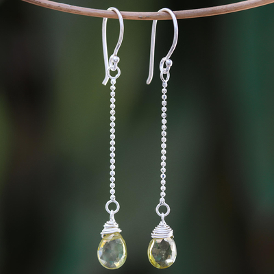 Citrine dangle earrings, 'Gala Sparkle' - Faceted Citrine Dangle Earrings from Thailand