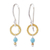 Gold accented calcite dangle earrings, 'Regal Rings' - Gold Accented Calcite Dangle Earrings from Thailand