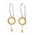 Gold accented cultured pearl dangle earrings, 'Regal Rings' - Gold Accented Cultured Pearl Dangle Earrings from Thailand thumbail