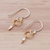 Gold accented cultured pearl dangle earrings, 'Regal Rings' - Gold Accented Cultured Pearl Dangle Earrings from Thailand (image 2b) thumbail