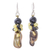 Cultured pearl and serpentine dangle earrings, 'Enchanted Beauty' - Cultured Pearl and Serpentine Beaded Dangle Earrings (image 2a) thumbail